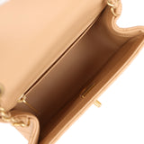 Chanel Pearl Crush Mini Square Flap Beige Lambskin Brushed Gold Hardware
