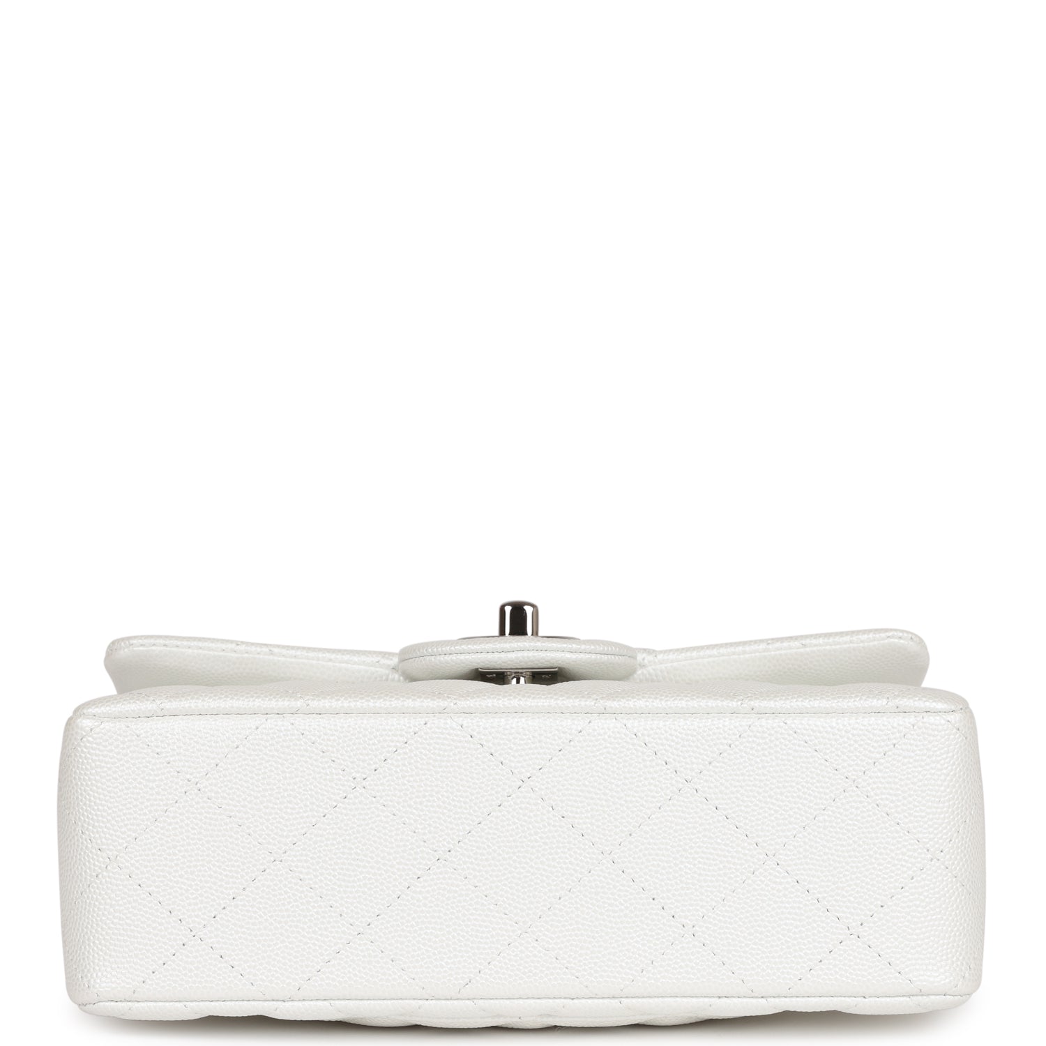 Chanel Mini Rectangular Top Handle Flap Bag White Iridescent Caviar Si ...