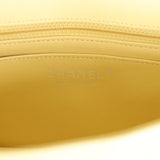 Pre-owned Chanel Mini Rectangular Flap Yellow Caviar Silver Hardware