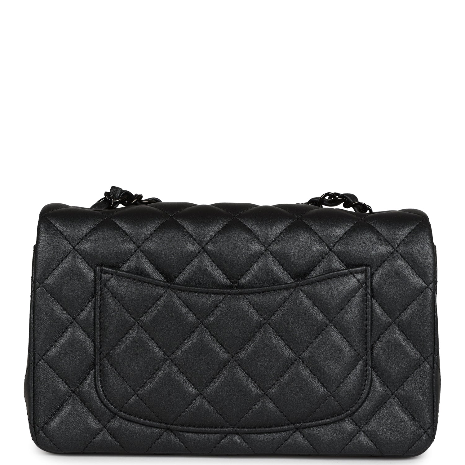 Chanel Mini Rectangular Flap So Black Iridescent Lambskin Black Hardwa