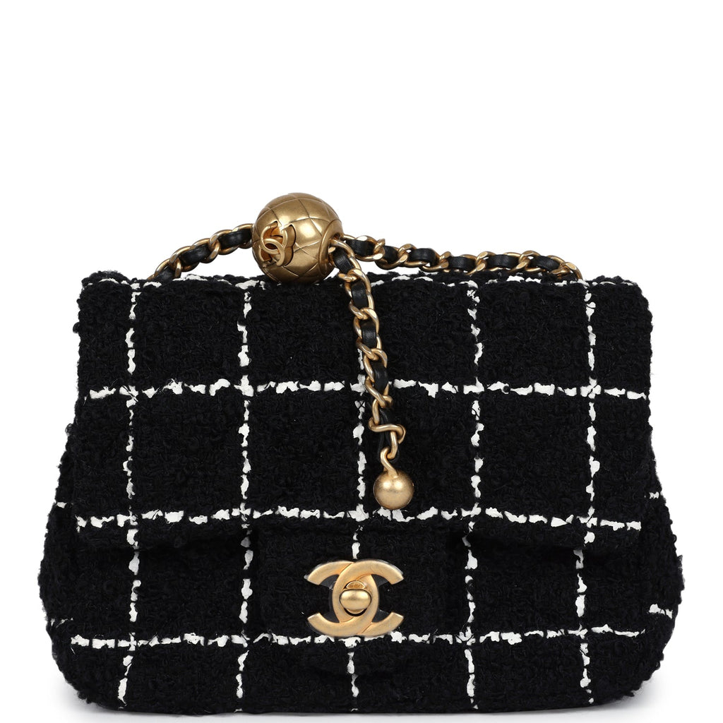 Black Chanel Mini Pearl Crush Bag Black Chanel Tweed Purse Chanel