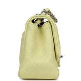 Chanel Mini Square Flap Bag Yellow Lambskin Silver Hardware