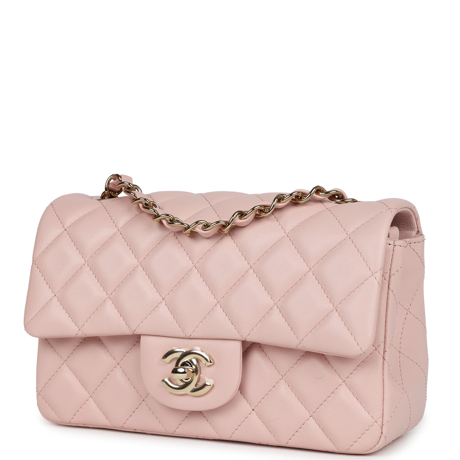 Chanel Mini Rectangular Flap Light Pink Lambskin Gold Hardware ...