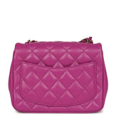 Chanel Mini Square Flap Bag Purple Lambskin Gold Hardware