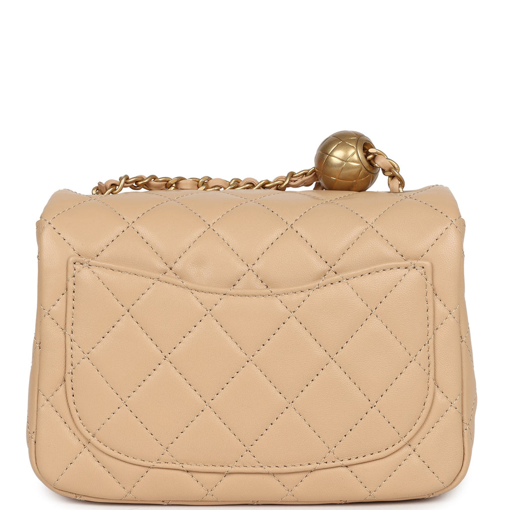 Beige Collector Square Sac Chanel Chanel Mini Square Pearl Crush