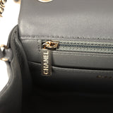 Chanel Mini Square Flap Bag Dark Grey Lambskin Light Gold Hardware