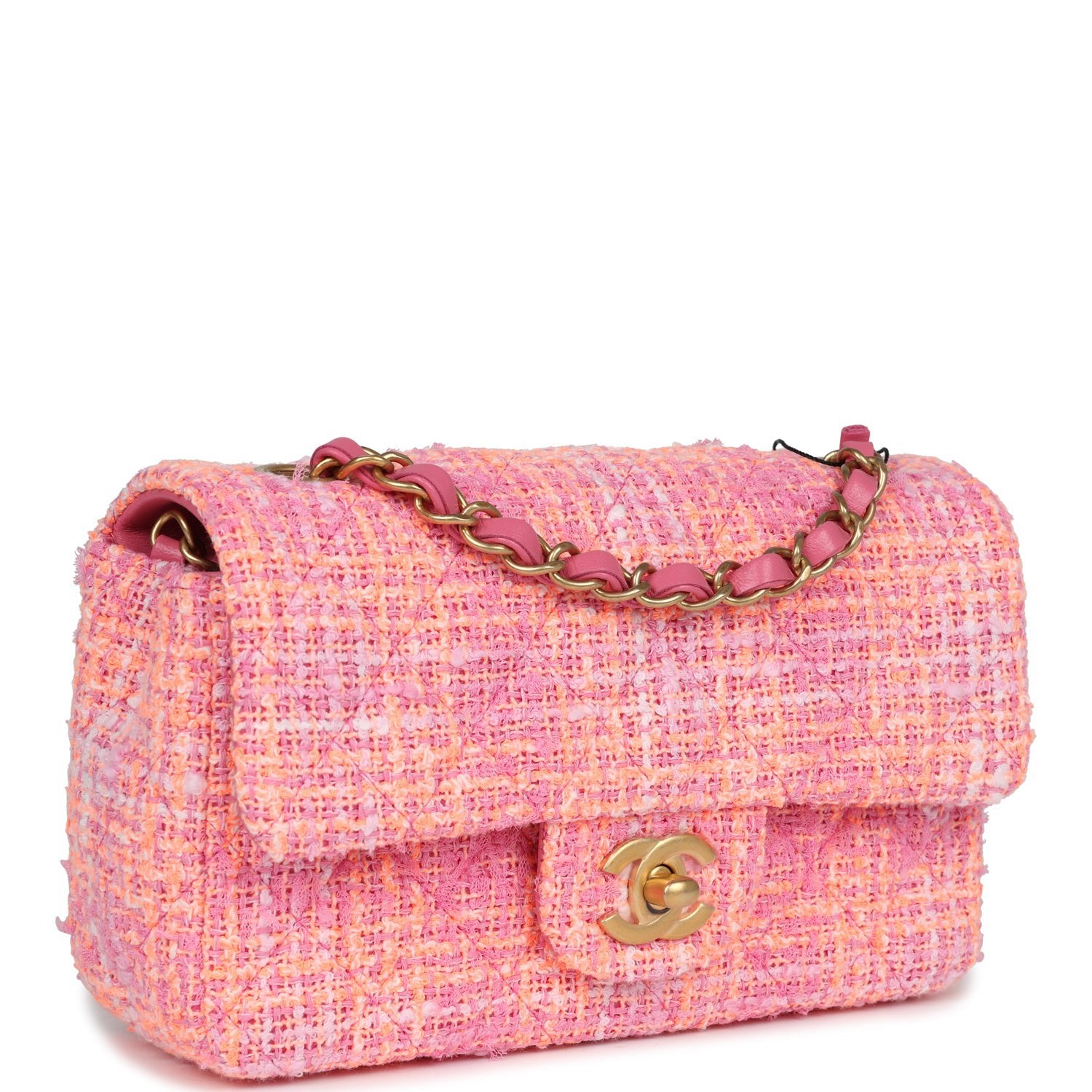 CHANEL 25S BOW BAG 38 IN PINK TWEED WITH GOLD HARDWARE main image 1
