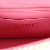 Chanel Mini Rectangular Flap Orange and Pink Tweed Gold Hardware