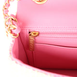 Chanel Mini Rectangular Flap Orange and Pink Tweed Gold Hardware