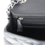 Chanel Mini Rectangular Flap Black Lambskin Silver Hardware