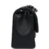 Chanel Mini Classic Flap Rectangle Black Lambskin Silver Hardware