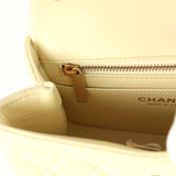 Chanel Mini Camellia Crush Square Flap Yellow Lambskin Antique Gold Hardware