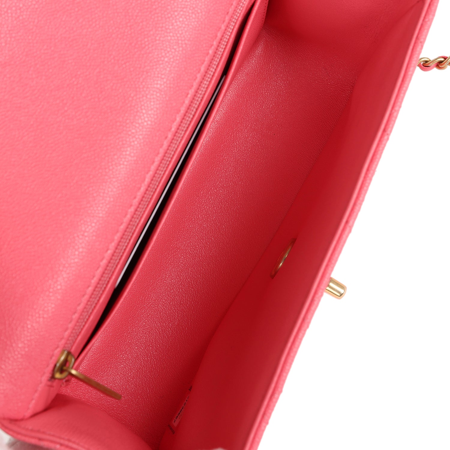 24c mini flap bag 20cm with top handle pink lambskin