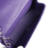 Chanel Mini Rectangular Flap Dark Purple Lambskin Silver Hardware