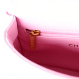 Chanel Mini Sweetheart Crush Square Flap Bag Pink Caviar Aged Gold Hardware