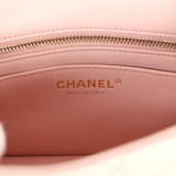 Chanel Mini Pearl Crush Square Flap Bag Light Pink Lambskin Aged Gold Hardware