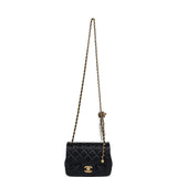 Chanel Mini Square Pearl Crush Flap Bag Black Lambskin Anitque Gold Hardware