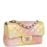 Chanel Mini Rectangular Flap Bag Iridescent Ombre Lambskin Light Gold Hardware