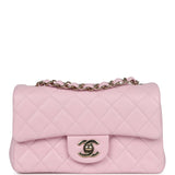 Chanel Mini Rectangular Flap Light Pink Lambskin Light Gold Hardware