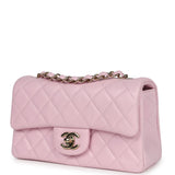 Chanel Mini Rectangular Flap Light Pink Lambskin Light Gold Hardware
