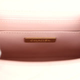 Chanel Mini Square Top Handle Flap Light Pink Lambskin Antique Gold Hardware