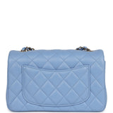 Chanel Mini Rectangular Flap Bag Light Blue Lambskin Light Gold Hardware