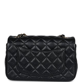 Pre-owned Chanel Mini Rectangular Flap Black Lambskin Light Gold Hardware