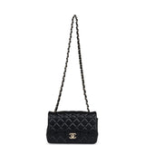 Pre-owned Chanel Mini Rectangular Flap Black Lambskin Light Gold Hardware