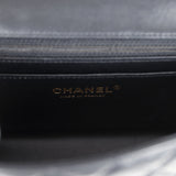 Pre-owned Chanel Mini Rectangular Flap Black Lambskin Light Gold Hardware