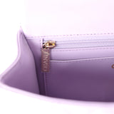 Chanel Mini Rectangular Flap Bag with Top Handle Lilac Lambskin Light Gold Hardware