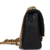 Chanel Mini Sweetheart Crush Square Flap Bag Black Caviar Antique Gold Hardware