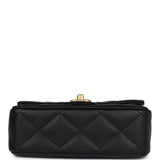 Chanel Mini Sweetheart Crush Square Flap Bag Black Caviar Antique Gold Hardware