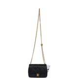 Chanel Mini Sweetheart Crush Square Flap Bag Black Caviar Antique Gold Hardware