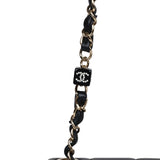 Pre-owned Chanel Monaco Mini Square Flap Bag Black Lambskin Light Gold Hardware