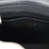 Pre-owned Chanel Monaco Mini Square Flap Bag Black Lambskin Light Gold Hardware