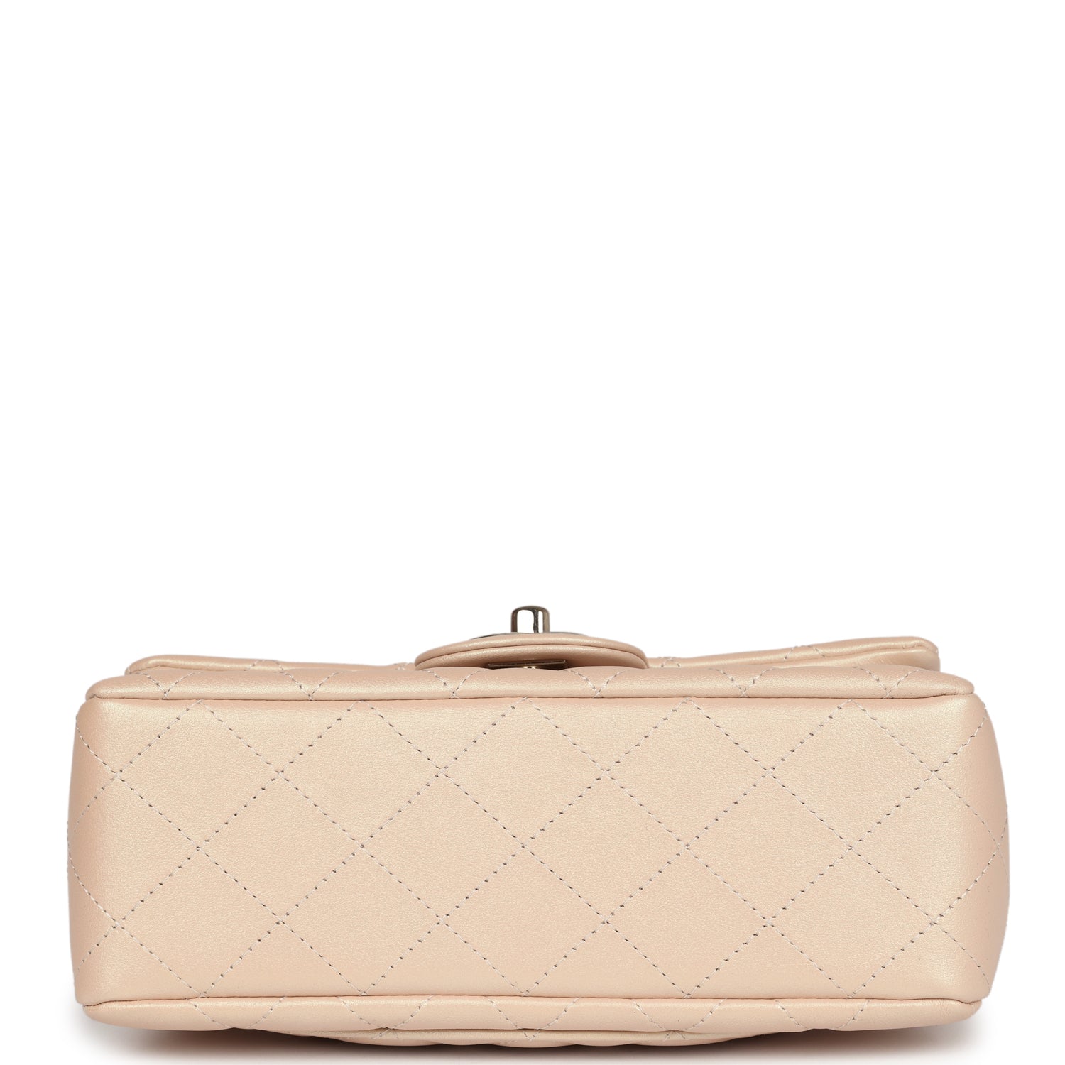 Chanel Mini Rectangular Flap Bag Iridescent Beige Lambskin Light Gold