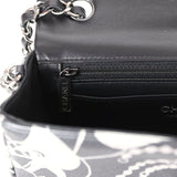 Chanel Mini Rectangular Flap Bag Black and Silver Printed Lambskin Ruthenium Hardware