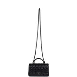 Chanel Mini Rectangular Top Handle Flap Bag So Black Lambskin Black Hardware