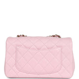 Chanel Mini Classic Rectangular Flap Bag Light Pink Lambskin Light Gold Hardware