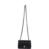 Chanel Mini Classic Rectangular Flap Bag Black Lambskin Light Gold Hardware