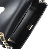 Chanel Mini Classic Rectangular Flap Bag Black Lambskin Light Gold Hardware