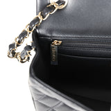 Chanel Mini Classic Rectangular Flap Bag Black Lambskin Light Gold Hardware