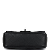 Chanel Mini Classic Rectangular Flap Bag Black Lambskin Silver Hardware