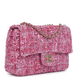 Chanel Mini Classic Rectangular Flap Bag Pink Tweed and Sequin Gold Hardware