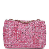 Chanel Mini Classic Rectangular Flap Bag Pink Tweed and Sequin Gold Hardware