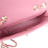 Chanel Mini Classic Rectangular Flap Bag Pink Tweed and Sequin Gold Hardware