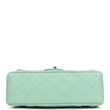 Chanel Mini Rectangular Flap with Top Handle Light Green Lambskin Light Gold Hardware