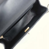Chanel Mini Rectangular Top Handle Flap Bag Black Lambskin Light Gold Hardware
