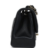 Chanel Mini Classic Square Flap Bag Black Lambskin Light Gold Hardware