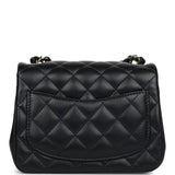 Chanel Mini Classic Square Flap Bag Black Lambskin Light Gold Hardware